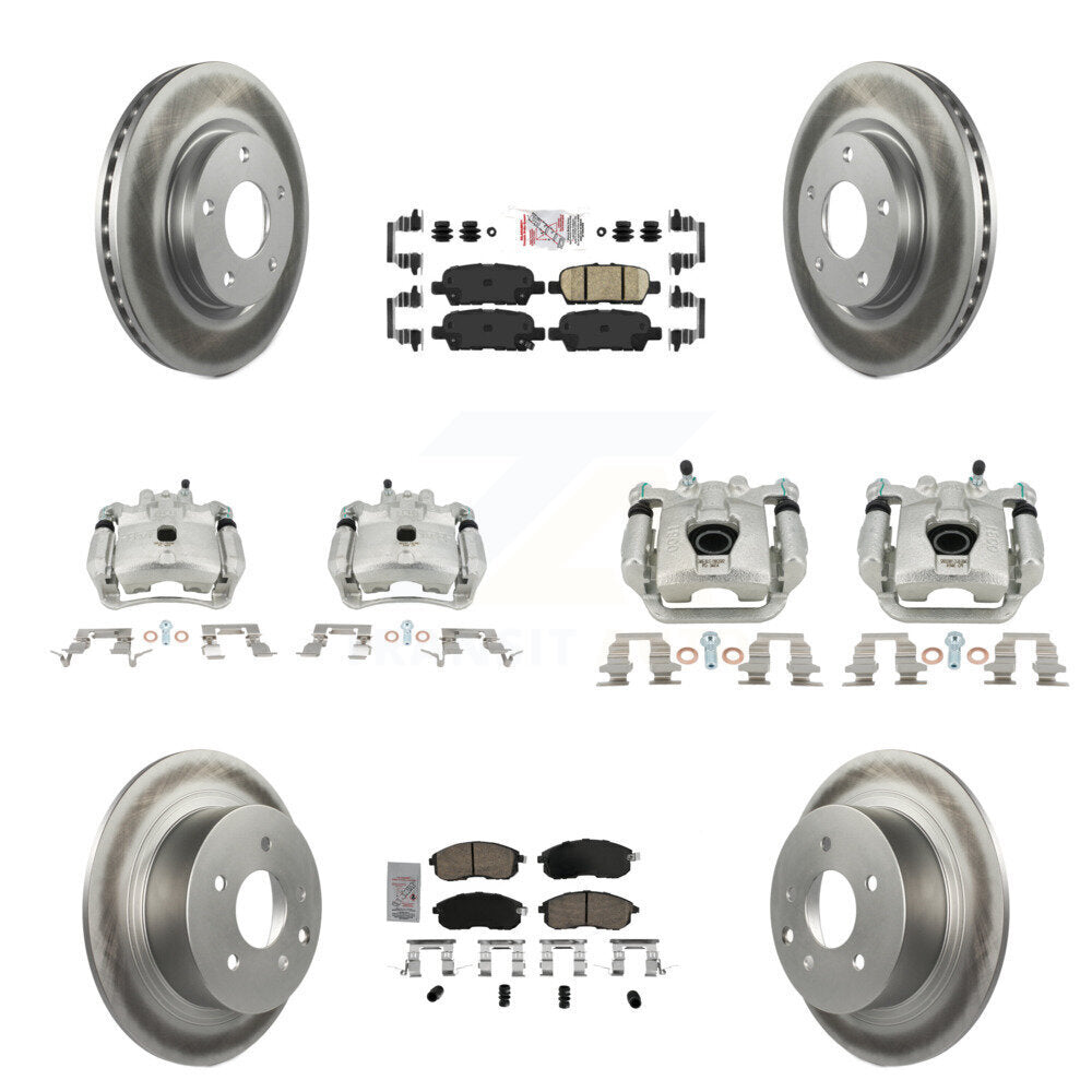 Brake Caliper Coat Rotor And Ceramic Pad Front Rear Kit (10Pc) For Nissan Sentra