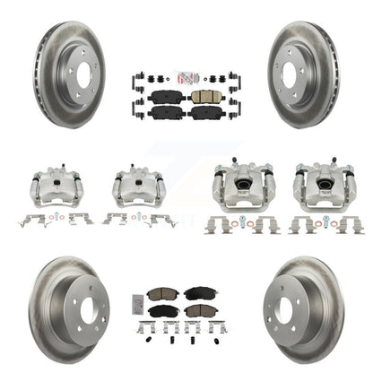 Brake Caliper Coat Rotor And Ceramic Pad Front Rear Kit (10Pc) For Nissan Sentra