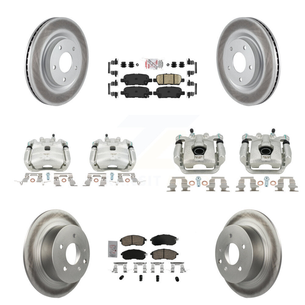 Brake Caliper Coat Rotor And Ceramic Pad Front Rear Kit (10Pc) For Nissan Sentra