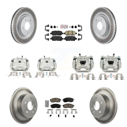 Brake Caliper Coat Rotor And Ceramic Pad Front Rear Kit (10Pc) For Nissan Sentra