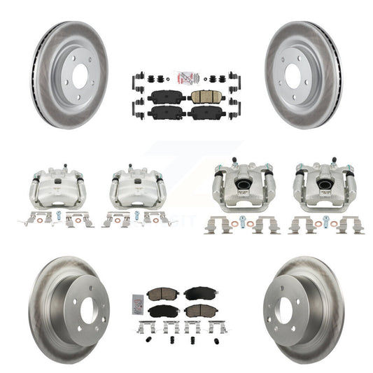 Brake Caliper Coat Rotor And Ceramic Pad Front Rear Kit (10Pc) For Nissan Sentra