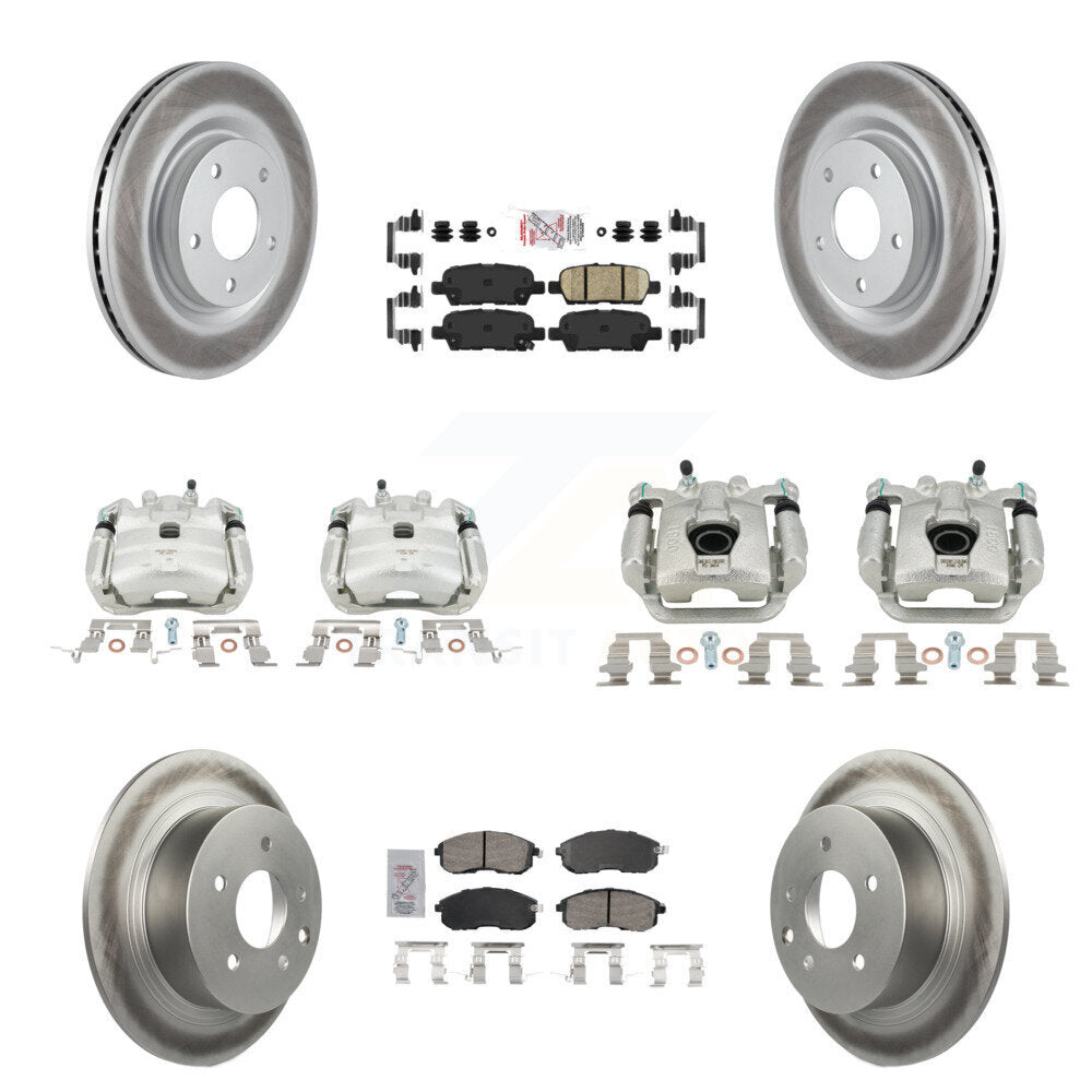 Brake Caliper Coat Rotor And Ceramic Pad Front Rear Kit (10Pc) For Nissan Sentra