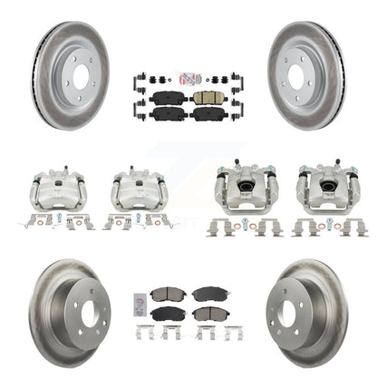 Brake Caliper Coat Rotor And Ceramic Pad Front Rear Kit (10Pc) For Nissan Sentra