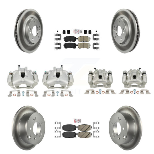 Brake Caliper Coat Rotors & Ceramic Pad Front Rear Kit (10Pc) For Kia Forte Koup