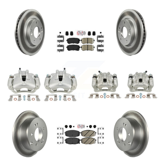 Brake Caliper Coat Rotors & Ceramic Pad Front Rear Kit (10Pc) For Kia Forte Koup