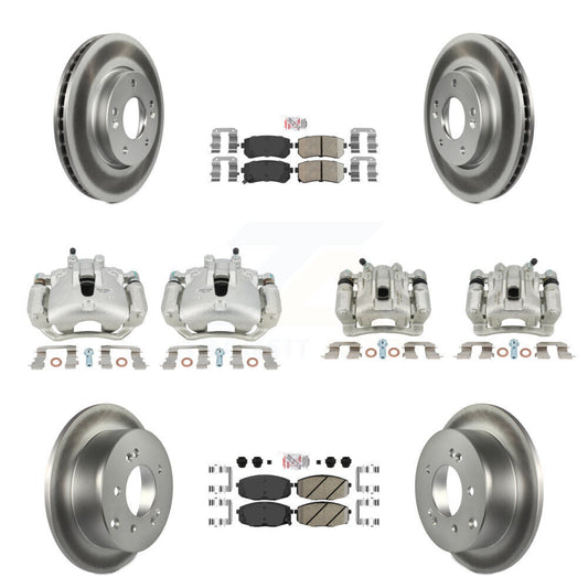 Brake Caliper Coat Rotors & Ceramic Pad Front Rear Kit (10Pc) For Kia Forte Koup