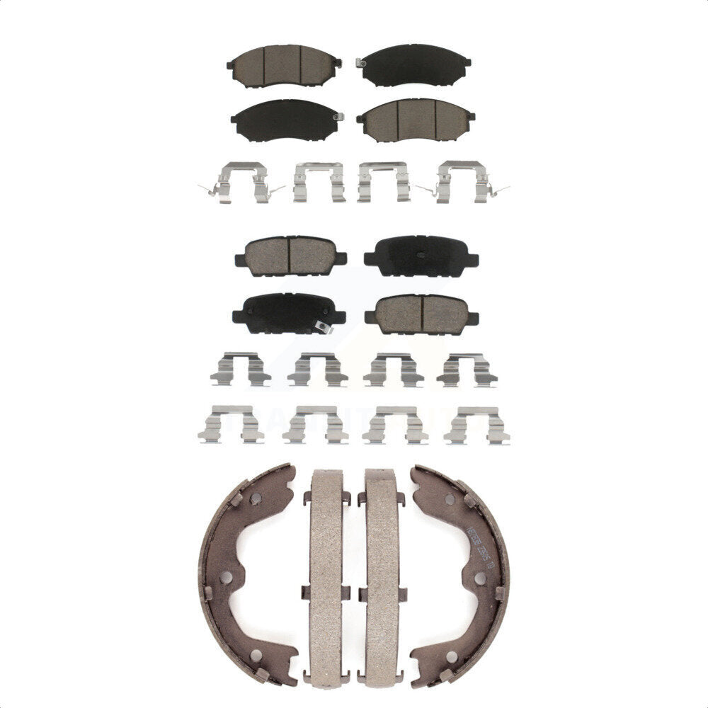 Ceramic Brake Pads & Parking Shoes Front Rear Kit For INFINITI G37 G35 EX35 QX50