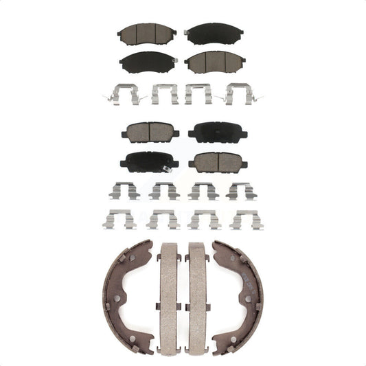 Ceramic Brake Pads & Parking Shoes Front Rear Kit For INFINITI G37 G35 EX35 QX50