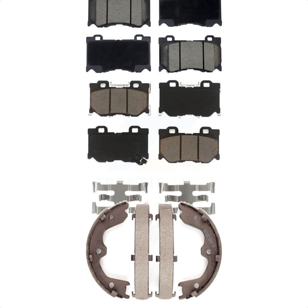 Ceramic Brake Pads And Parking Shoes Front Rear Kit For INFINITI G37