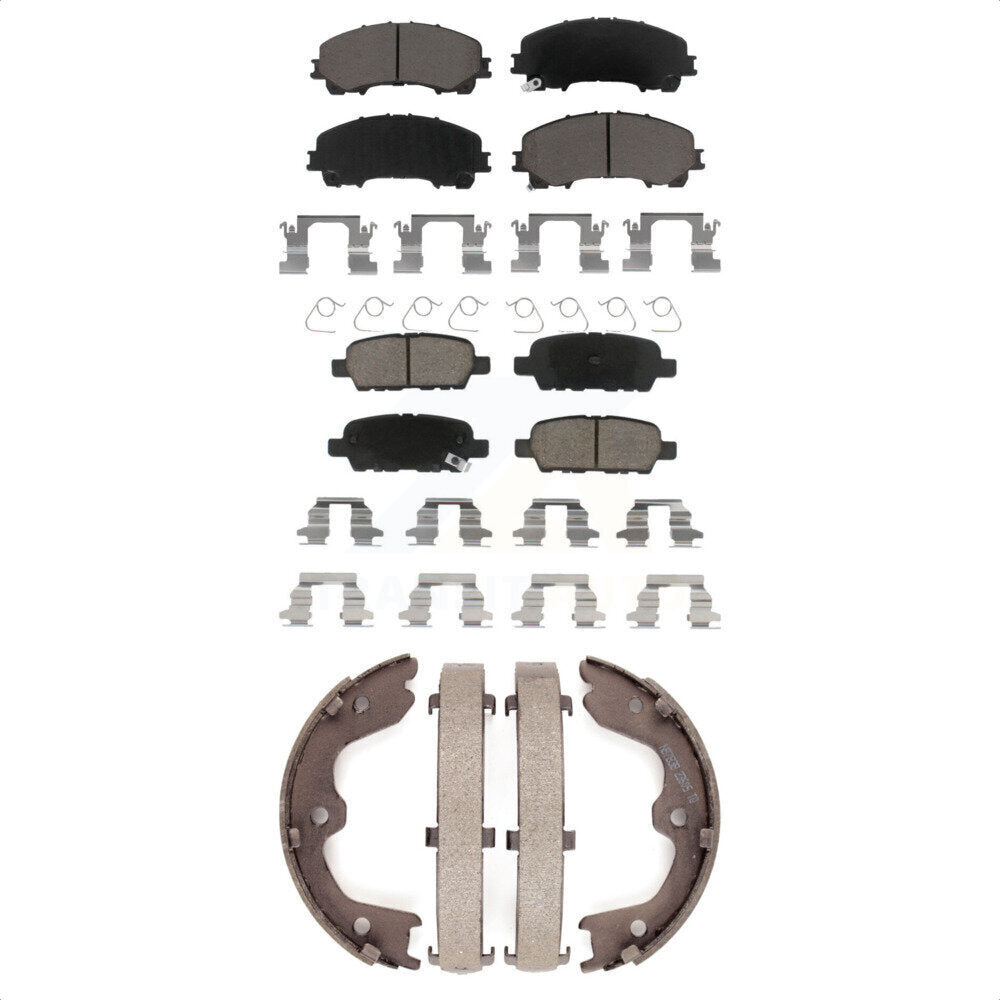Ceramic Brake Pads And Parking Shoes Front Rear Kit For 2016-2017 INFINITI QX50