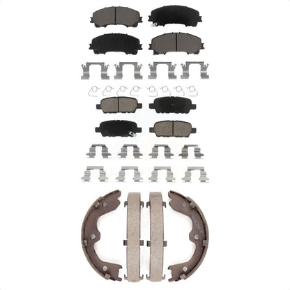 Ceramic Brake Pads And Parking Shoes Front Rear Kit For 2016-2017 INFINITI QX50