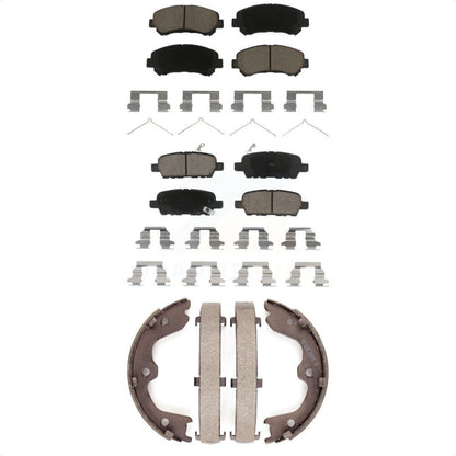 Ceramic Brake Pads And Parking Shoes Front Rear Kit For Nissan Maxima