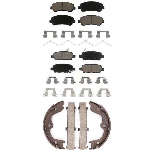 Ceramic Brake Pads And Parking Shoes Front Rear Kit For Nissan Maxima