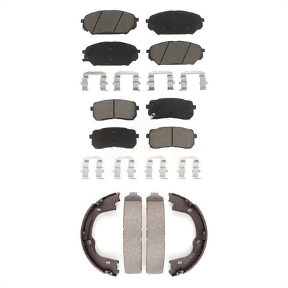 Ceramic Brake Pads & Parking Shoes Front Rear Kit For 2007-2012 Hyundai Veracruz