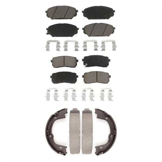 Ceramic Brake Pads & Parking Shoes Front Rear Kit For 2007-2012 Hyundai Veracruz