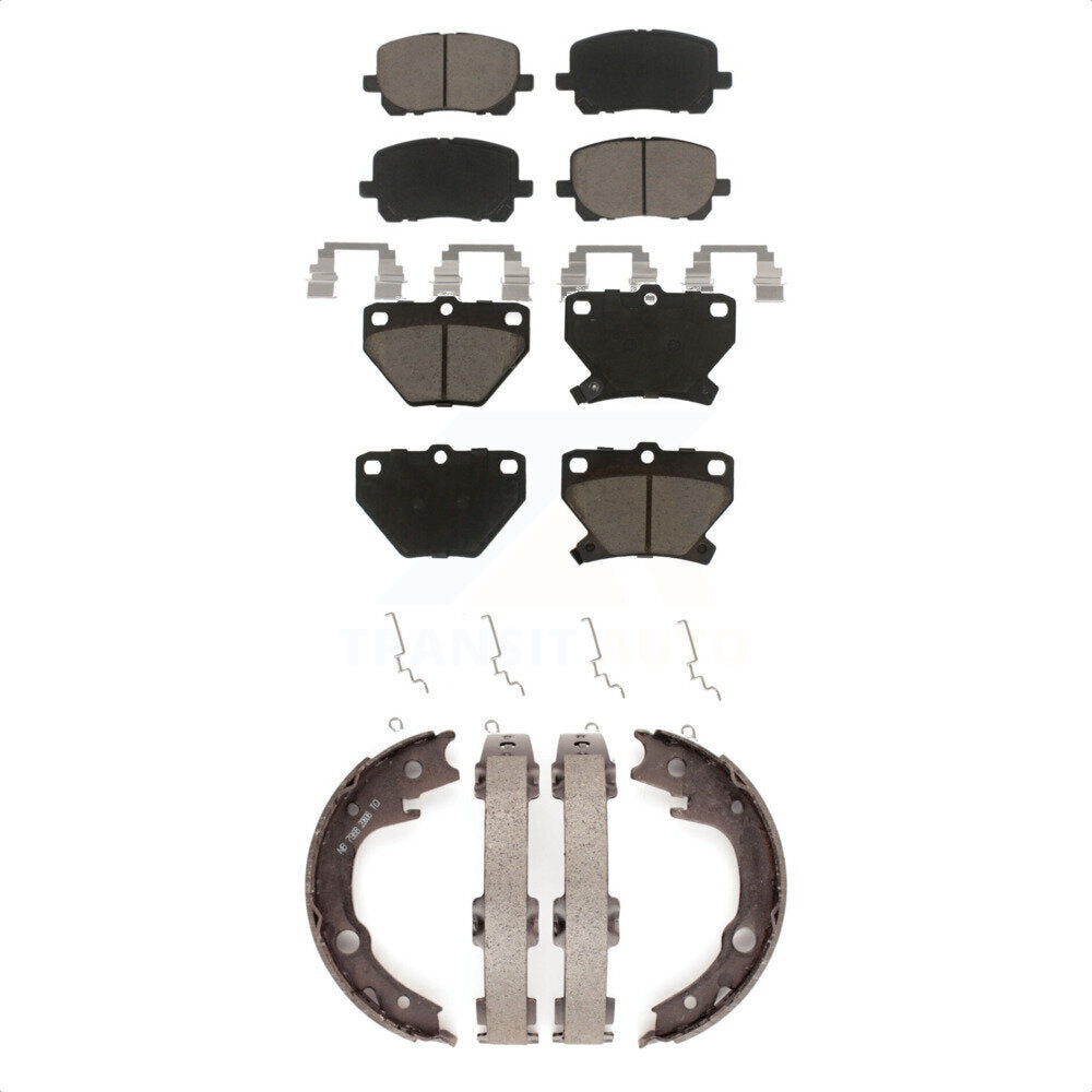 Ceramic Brake Pads Parking Shoe Front Rear Kit For Toyota Matrix Corolla Pontiac