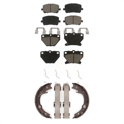 Ceramic Brake Pads Parking Shoe Front Rear Kit For Toyota Matrix Corolla Pontiac
