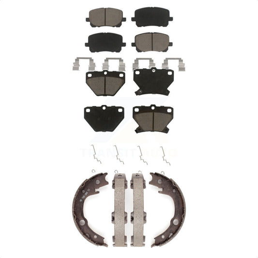 Ceramic Brake Pads Parking Shoe Front Rear Kit For Toyota Matrix Corolla Pontiac