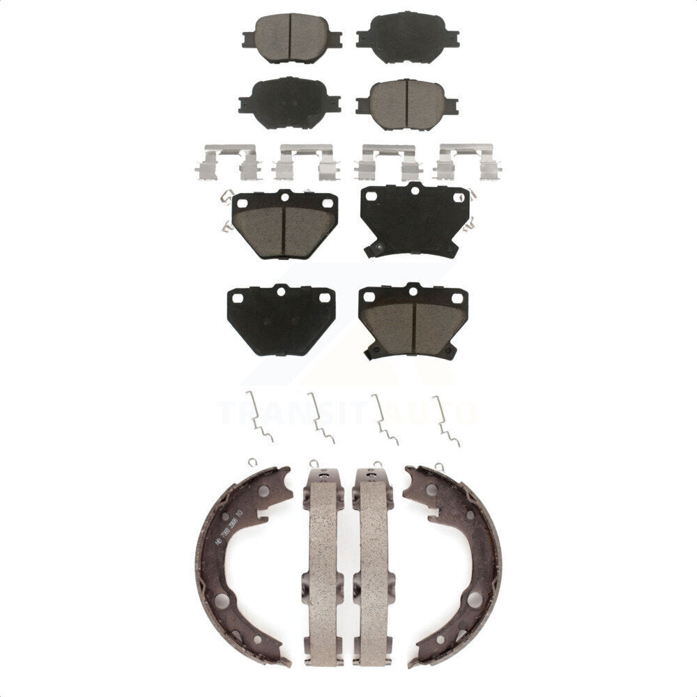 Ceramic Brake Pads And Parking Shoes Front Rear Kit For Toyota Celica