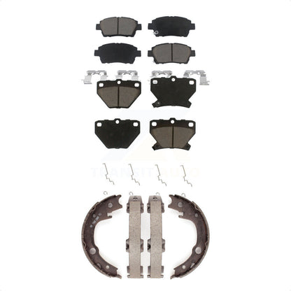 Ceramic Brake Pads And Parking Shoes Front Rear Kit For 2000 Toyota Celica GT