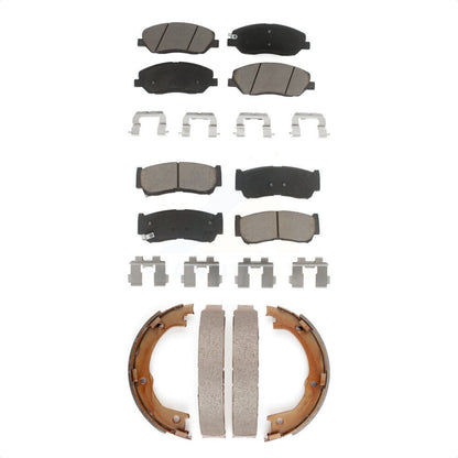 Ceramic Brake Pads & Parking Shoes Front Rear Kit For 2007-2009 Hyundai Santa Fe