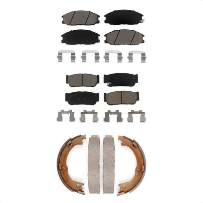 Ceramic Brake Pads And Parking Shoes Front Rear Kit For 2003-2009 Kia Sorento