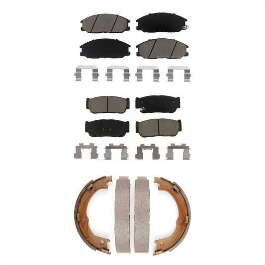 Ceramic Brake Pads And Parking Shoes Front Rear Kit For 2003-2009 Kia Sorento