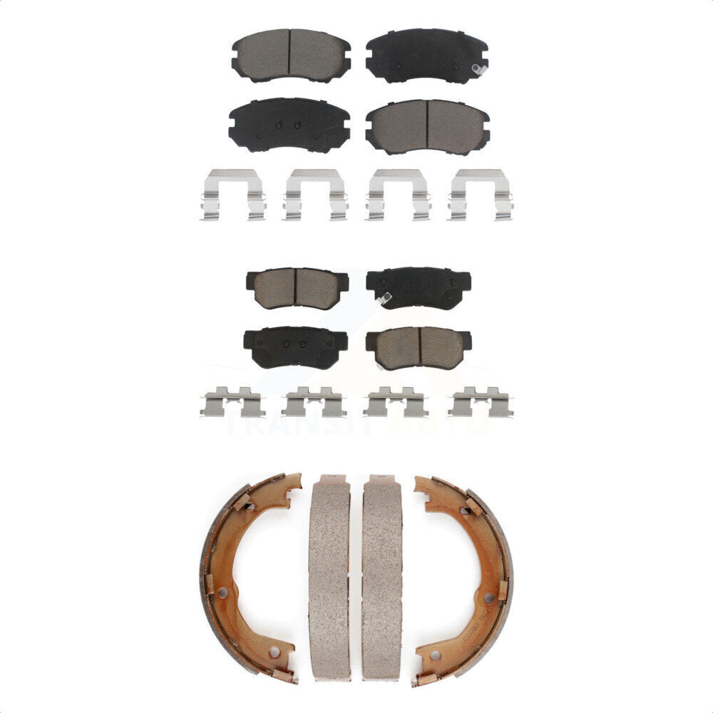 Ceramic Brake Pads And Parking Shoes Front Rear Kit For Hyundai Azera