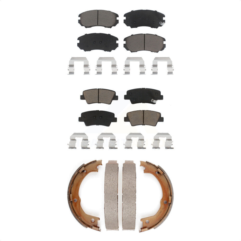 Ceramic Brake Pads And Parking Shoes Front Rear Kit For Kia Amanti Hyundai Azera