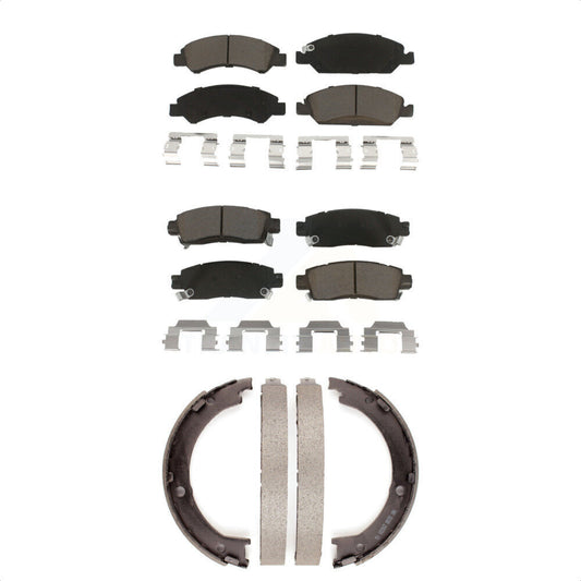 Ceramic Brake Pads And Parking Shoes Front Rear Kit For Cadillac XTS