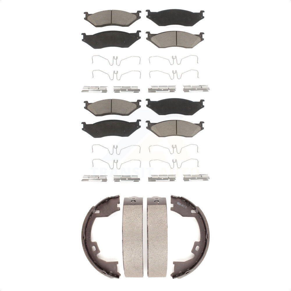 Ceramic Brake Pads Parking Shoes Front Rear Kit For Ford International TerraStar