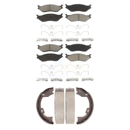 Ceramic Brake Pads Parking Shoes Front Rear Kit For Ford International TerraStar