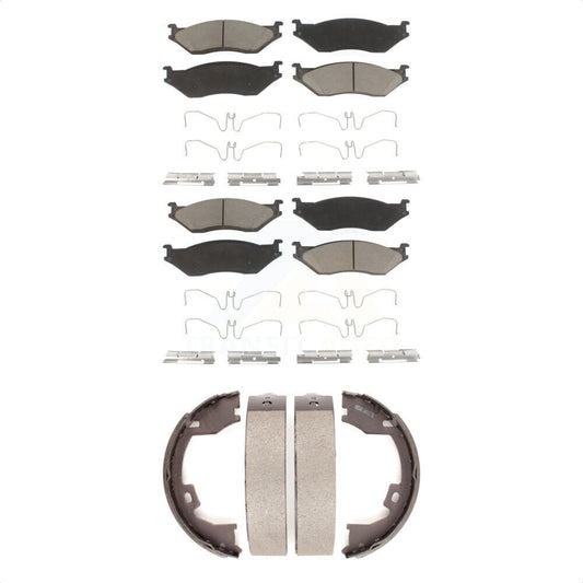 Ceramic Brake Pads Parking Shoes Front Rear Kit For Ford International TerraStar