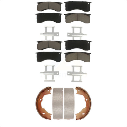 Ceramic Brake Pads & Parking Shoes Front Rear Kit For GMC Chevrolet C5500 Kodiak