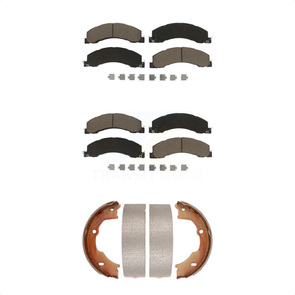 Ceramic Brake Pads Parking Shoe Front Rear Kit For Ram Dodge Sterling Truck 4500
