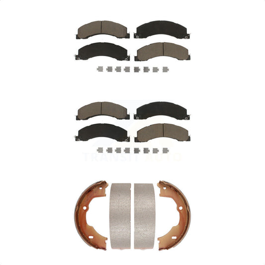Ceramic Brake Pads Parking Shoe Front Rear Kit For Ram Dodge Sterling Truck 4500