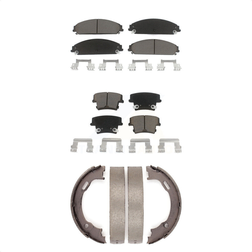 Ceramic Brake Pads & Parking Shoes Front Rear Kit For Dodge Chrysler 300 Charger