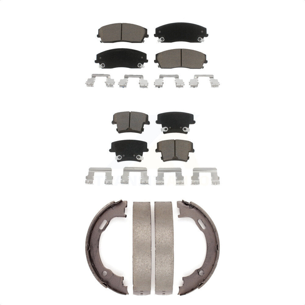 Ceramic Brake Pads & Parking Shoes Front Rear Kit For Dodge Chrysler 300 Charger