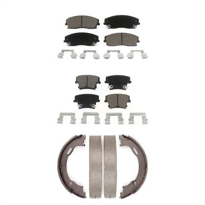 Ceramic Brake Pads & Parking Shoes Front Rear Kit For Dodge Chrysler 300 Charger