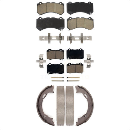 Ceramic Brake Pads And Parking Shoes Front Rear Kit For Dodge Charger Challenger