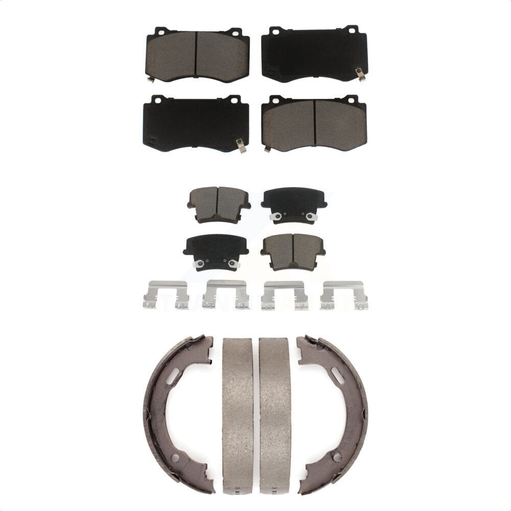 Ceramic Brake Pads And Parking Shoes Front Rear Kit For Dodge Charger
