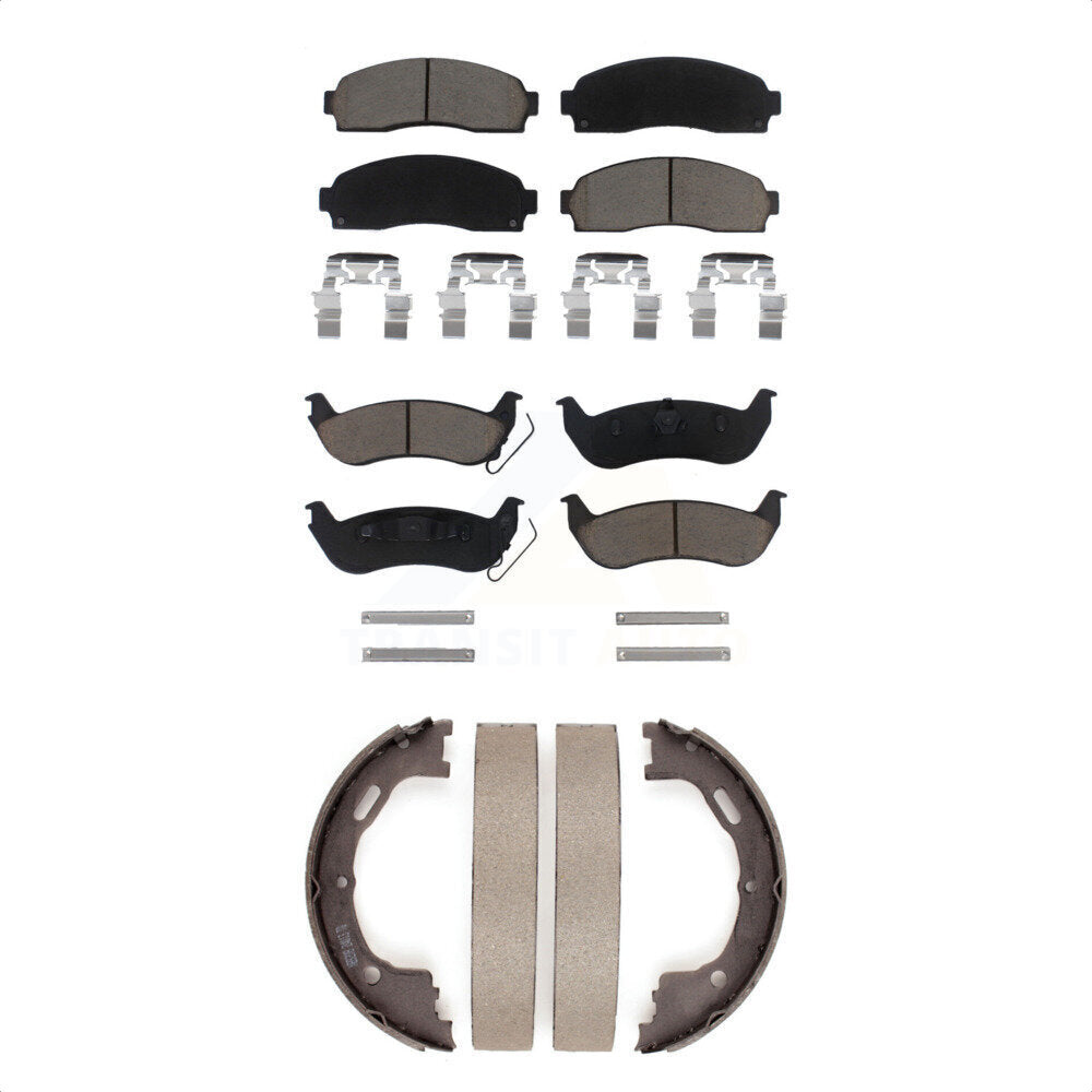 Ceramic Brake Pads And Parking Shoes Front Rear Kit For Ford Ranger Mazda B2300