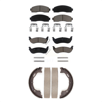 Ceramic Brake Pads And Parking Shoes Front Rear Kit For Ford Ranger Mazda B2300