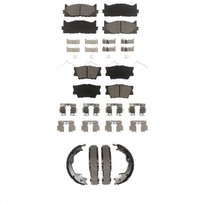 Ceramic Brake Pads And Parking Shoes Front Rear Kit For Toyota Camry Lexus ES350