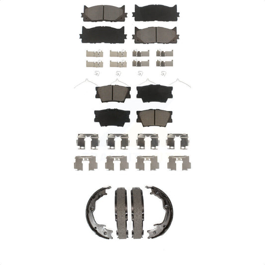 Ceramic Brake Pads And Parking Shoes Front Rear Kit For Toyota Camry Lexus ES350