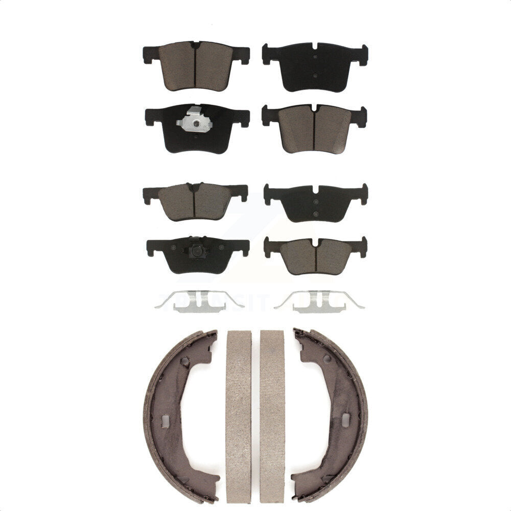 Ceramic Brake Pads And Parking Shoe Front Rear Kit For BMW 320i xDrive 328i 328d