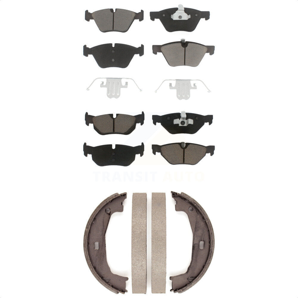 Ceramic Brake Pads And Parking Shoes Front Rear Kit For BMW 128i 328i 323i 325i
