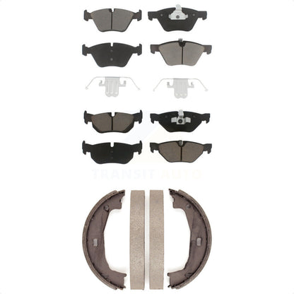 Ceramic Brake Pads And Parking Shoes Front Rear Kit For BMW 128i 328i 323i 325i