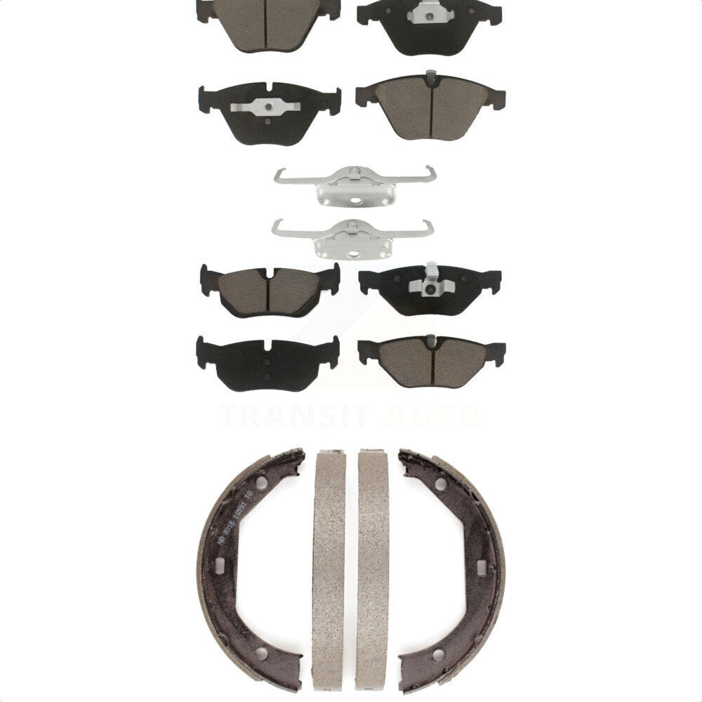 Ceramic Brake Pads And Parking Shoes Front Rear Kit For BMW 328i xDrive X1 328xi