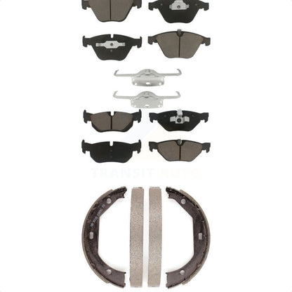 Ceramic Brake Pads And Parking Shoes Front Rear Kit For BMW 328i xDrive X1 328xi
